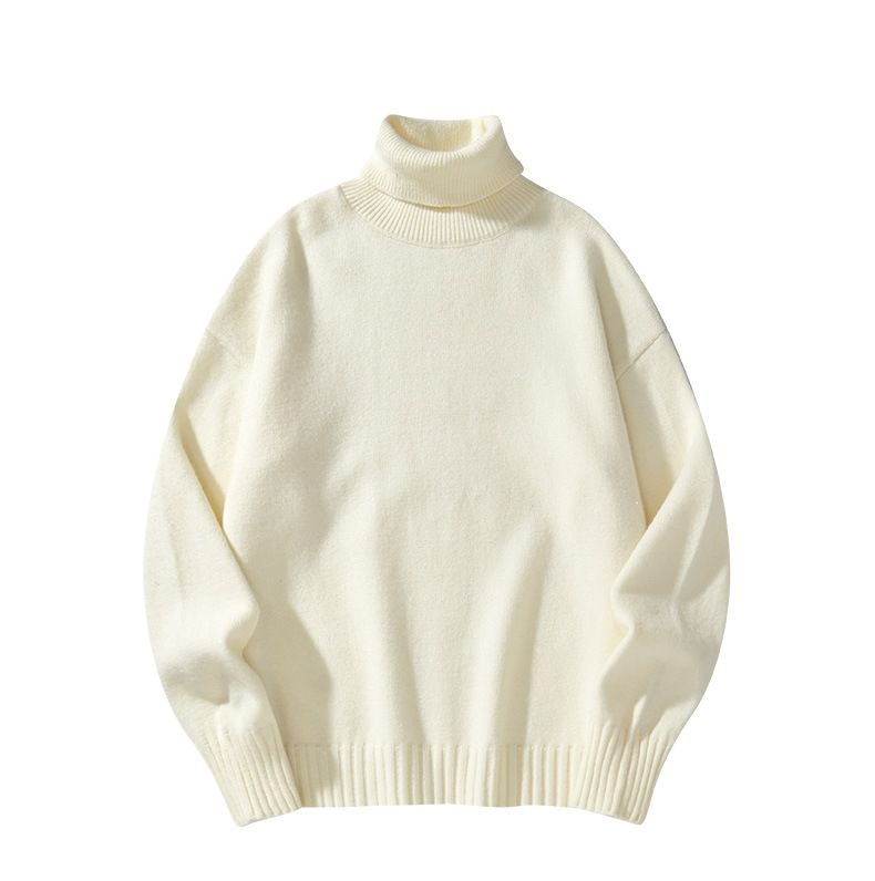 Herren-Strickpullover mit Stehkragen – einfarbig, dicker, warmer Pullover für Herbst und Winter_voghion.com