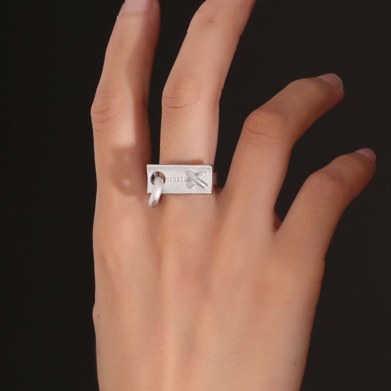 Cosmic Symbol "Reshape + O" Open Ring Niche Geometric Design Sense Unisex Trendy Cool For Men And Women_voghion.com