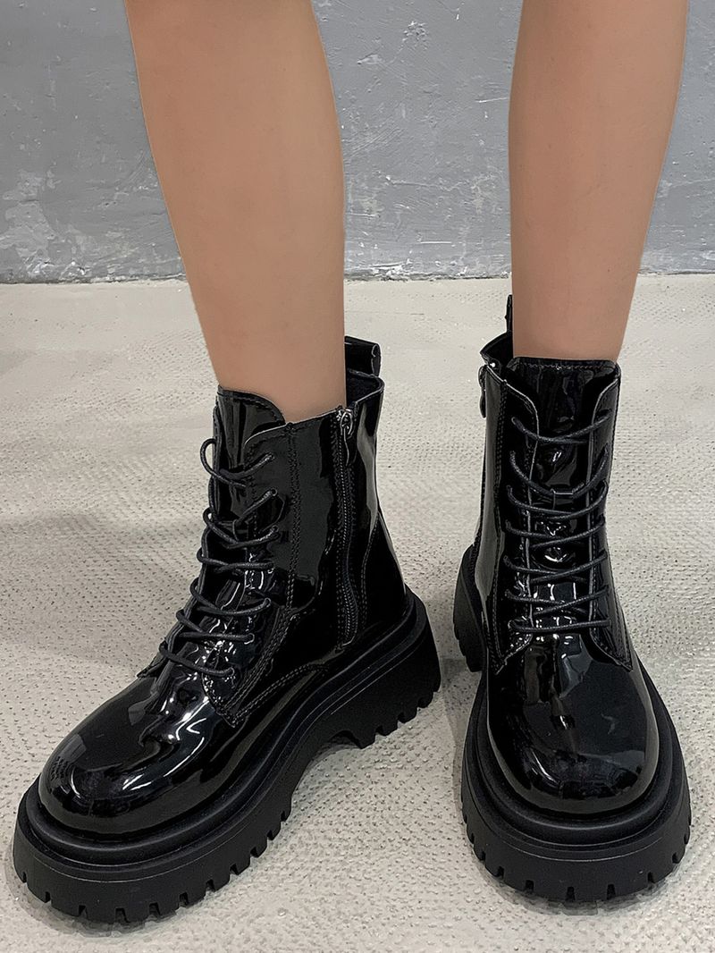 Autumn and winter new round head short handsome motorcycle boots_voghion.com