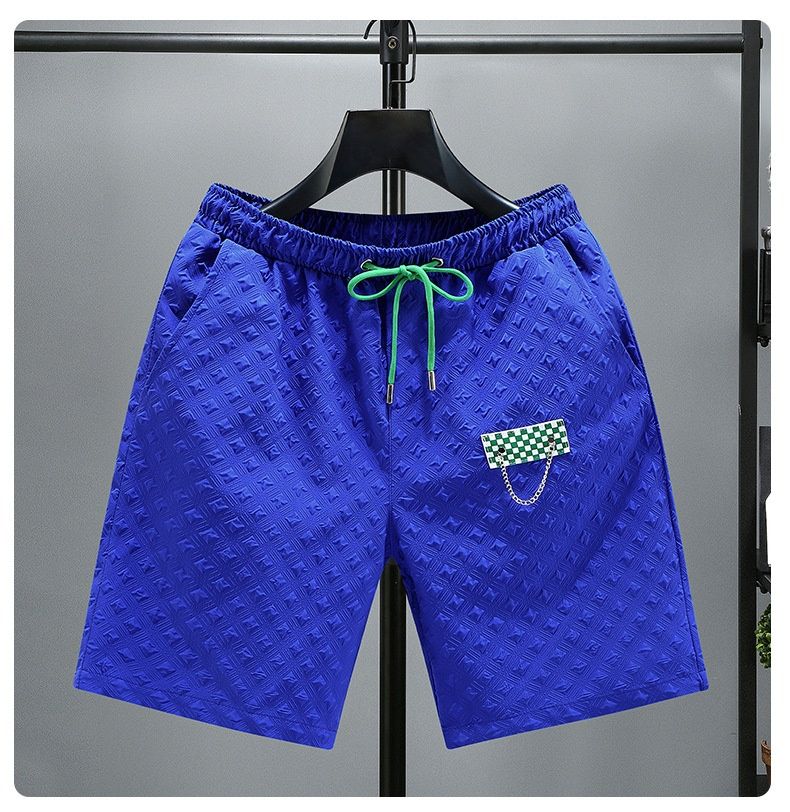 2024 New Summer Shorts Sports and Casual Couples Knitted Capris Men's Loose Large Beach Pants_voghion.com