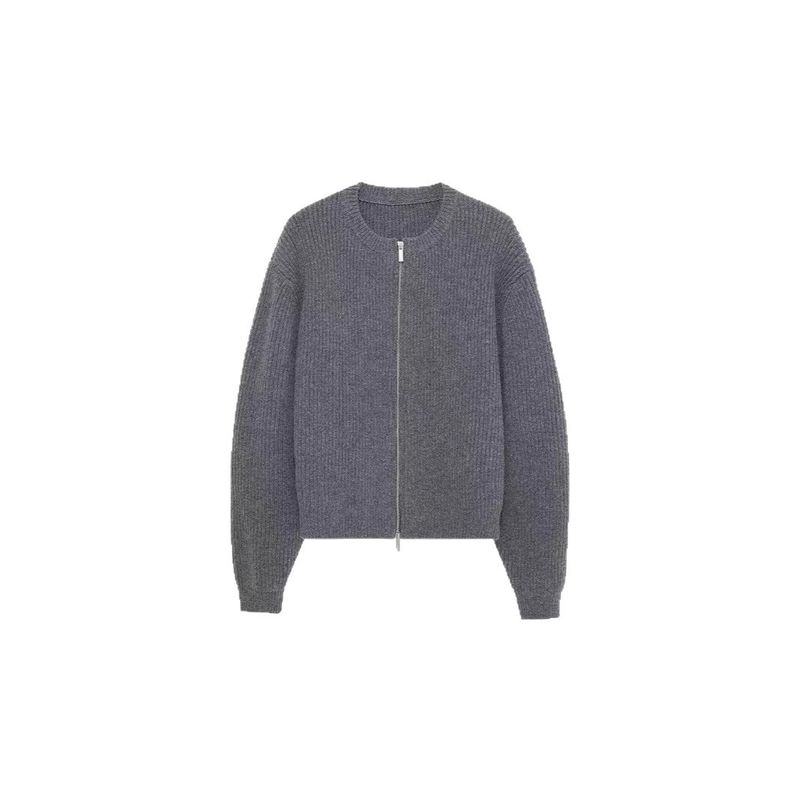 Nieuwe ronde hals, gebreide tweedelige herfst-winterset in Koreaanse stijl met rits en elegante trui en halve rok voor dames_voghion.com