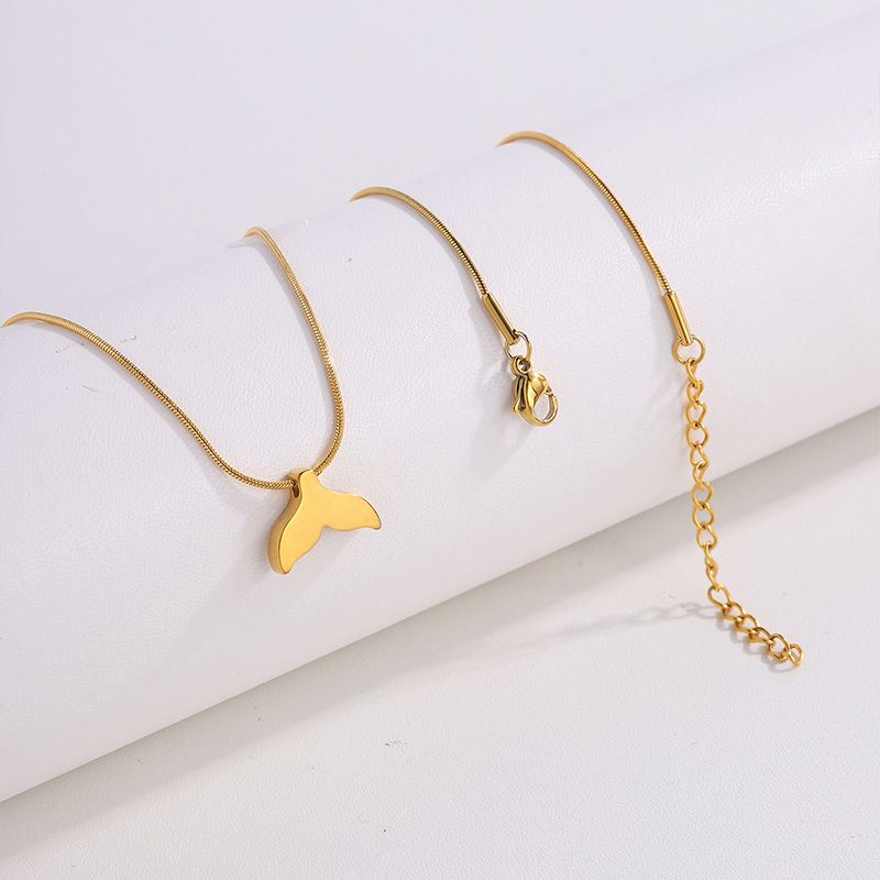 Collana da donna con ciondolo dorato, collana in acciaio al titanio, stile coreano, con cuore leggero, di lusso, di alta qualità, resistente allo sbiadimento, da donna, placcata in oro._voghion.com
