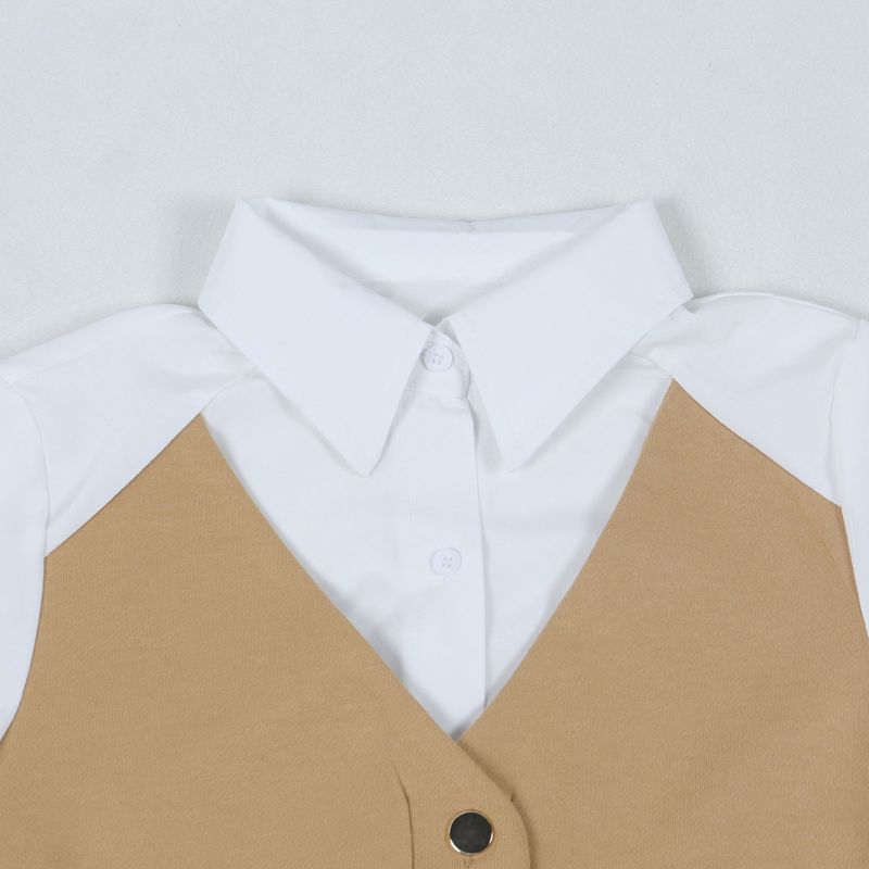 Dameskleding tweedelig overhemd vest stiksels trui broek pak tweedelig pak_voghion.com