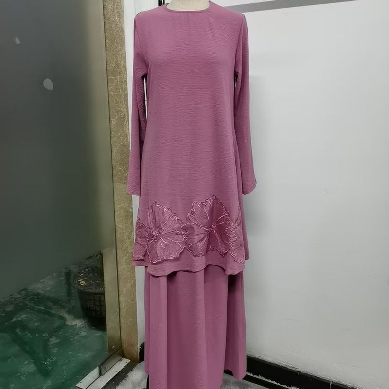 Vestido de tres piezas con bordado de nueva moda para mujer_voghion.com