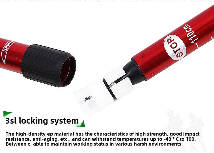 Trekkingstok met 3 secties en rechte handgreep, aluminiumlegering 6061, multifunctionele loopkruk voor ouderen, Jungle Leopard_voghion.com