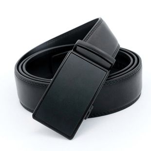 Cintura da uomo all'ingrosso Nuovo commercio estero europeo e americano transfrontaliero cintura in pelle con fibbia automatica in lega a due strati in pelle bovina_voghion.com