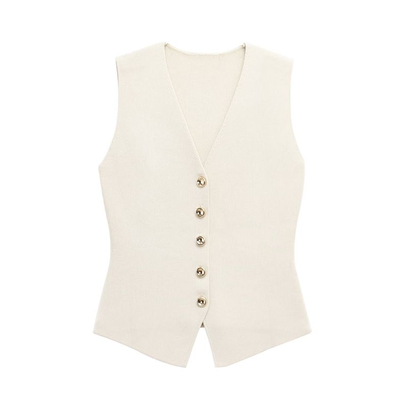 Gilet da donna in maglia con piccole pieghe e gonna patchwork_voghion.com