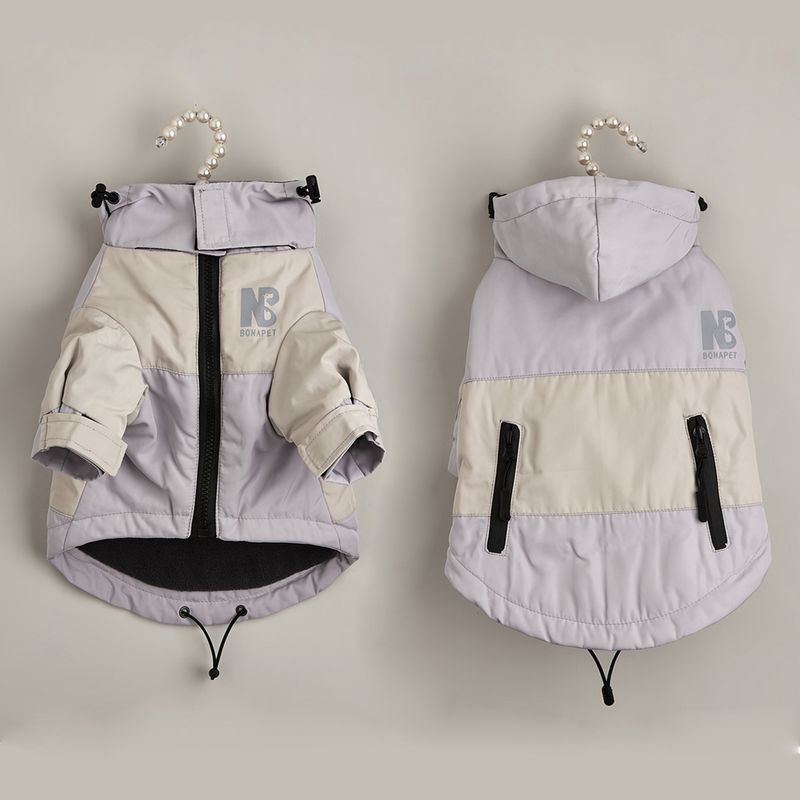 Fashionable Winter Jacket Waterproof Raincoat Pets, Thick Fleece Warm Clothing For Large Dogs, Windproof Coat, French By PawParty Store_voghion.com