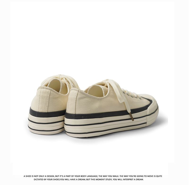 2024 novos sapatos brancos masculinos e femininos com sola grossa e respirável, lona com aumento de altura e cano baixo, da moda, japoneses e_voghion.com