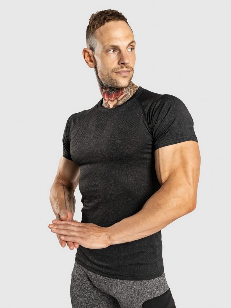 T-shirt de sport à manches courtes pour homme, vêtement de course à pied, imprimé, moulant, taille européenne, séchage rapide, été_voghion.com