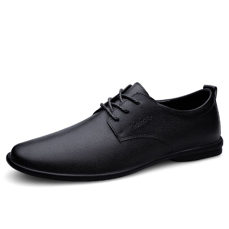 Convient pour toutes les saisons Affaires Décontracté Pour Hommes, Toutes Saisons Simple Semelle Souple Professionnel Travail Mariage Simple Petit Cuir, Cuir De Vachette Hommes_voghion.com