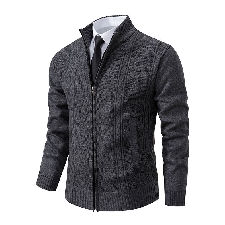 2024 Herbst Und Winter Neuer Kaschmir Gepolsterter Warmer Lässiger Herren-Strickpullovermantel_voghion.com