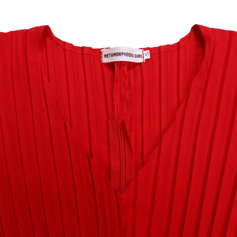 Abbigliamento donna nuova primavera pantaloni larghi a gamba larga con scollo a V pieghettato in due pezzi_voghion.com