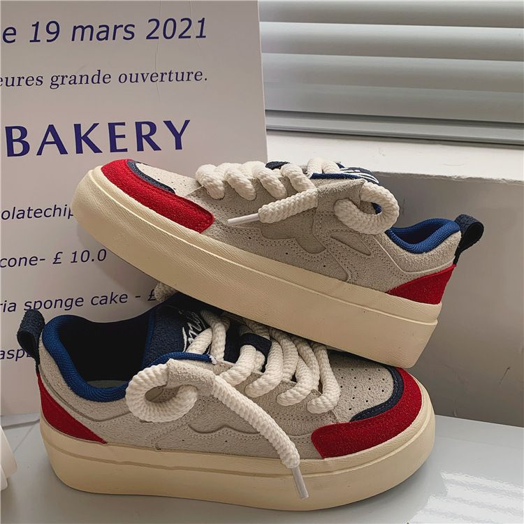 Minority Original Design Thick Rope Bread Shoes Women 2023 New Comfortable Chic Small White Shoes Women's Casual Skateboard Shoes_voghion.com