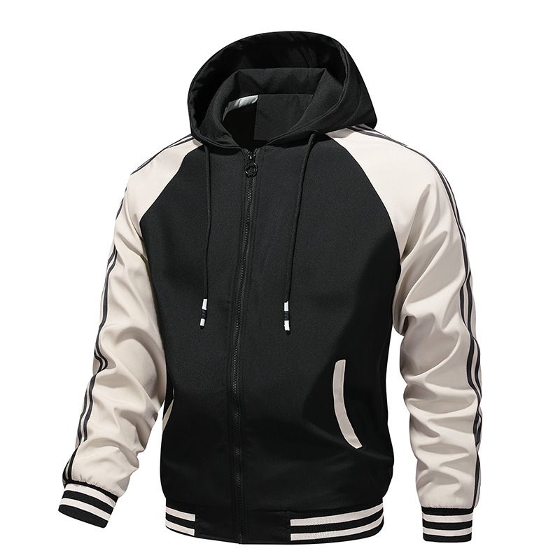 Spring, Autumn And Winter Men's Youth Jacket Windproof Thin Jacket Hooded Windproof Baseball Clothes Going Out For Vacation And Leisure_voghion.com