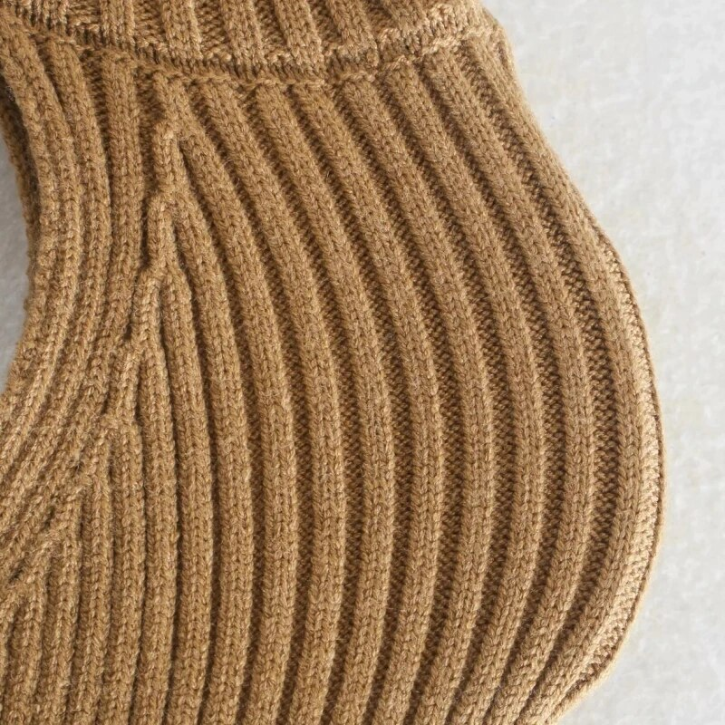Maglione lavorato a maglia a maniche lunghe a collo alto da donna Casual Pullover dal design chic femme High Street Lady Top SW886_voghion.com