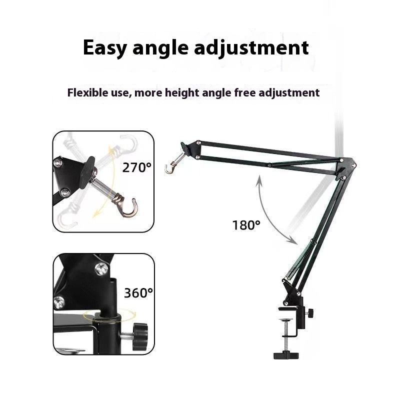 Outdoor Arm Foldable Desktop Stand Mining Portable Storage Camping Stall Night Market Lamp Holder_voghion.com