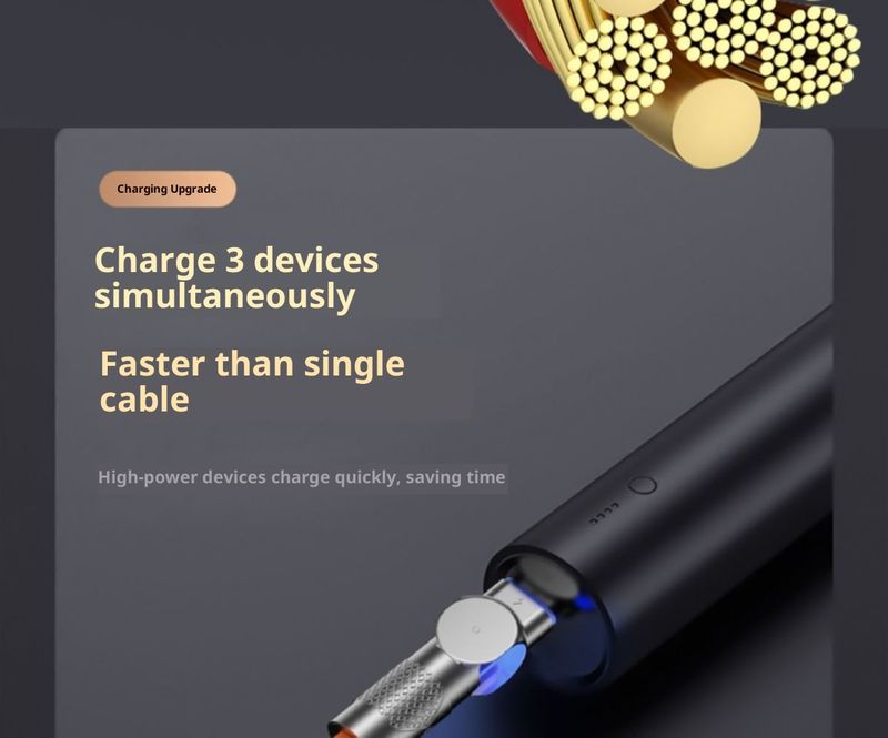 3-in-1-Datenschnellladekabel, kompatibel mit Vivo, Android, OPPO und Huawei, verdicktes Ladekabel, drehbar_voghion.com