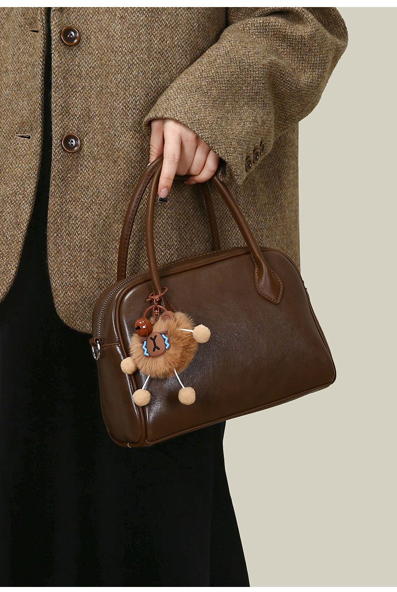 Borsa da donna in tinta unita, nuova borsa a tracolla in stile coreano, retrò, semplice, con ciondolo_voghion.com