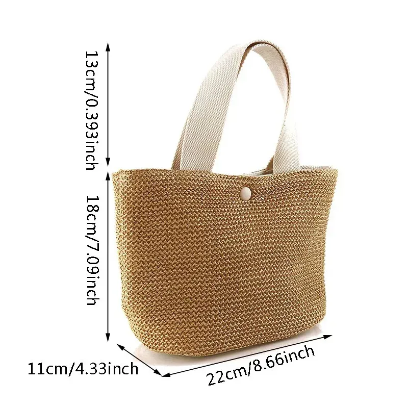 Borsa a tracolla da spiaggia in paglia da donna, stile bohémien, in rattan intrecciato, borsa a secchiello fatta a mano, borse a tracolla per 250314l_voghion.com