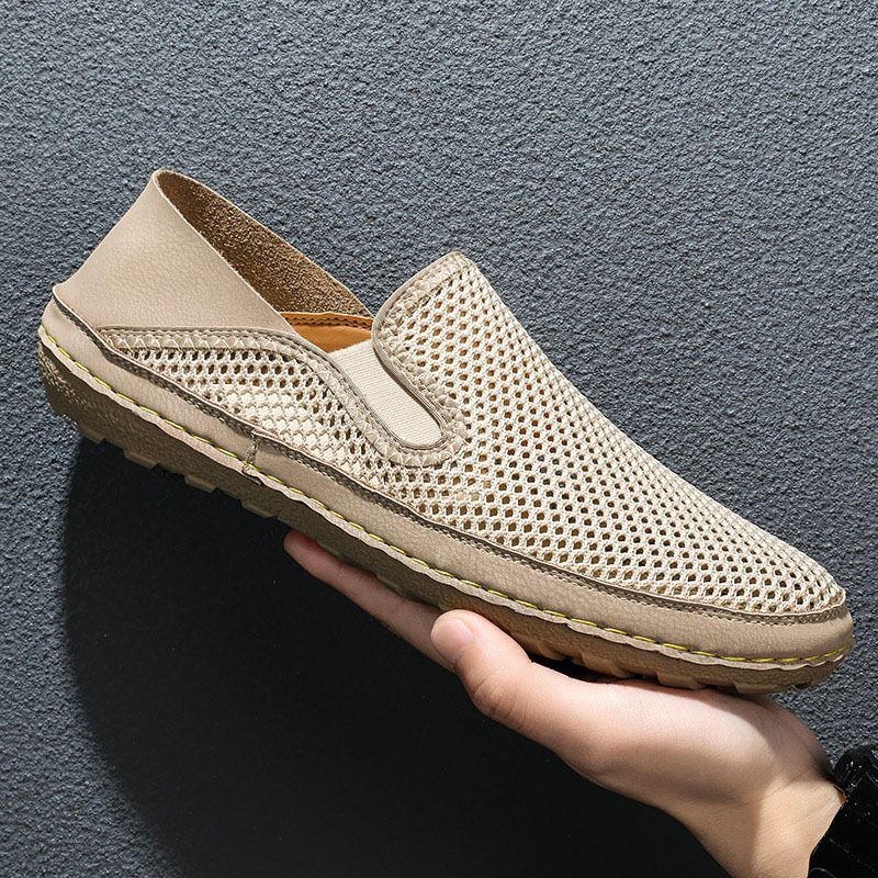 Unbeatable Quality Men's Summer Lightweight Breathable One Foot On The Net, Men's Soft Soles And Surface, Casual With Mesh Fabric, Lazy_voghion.com