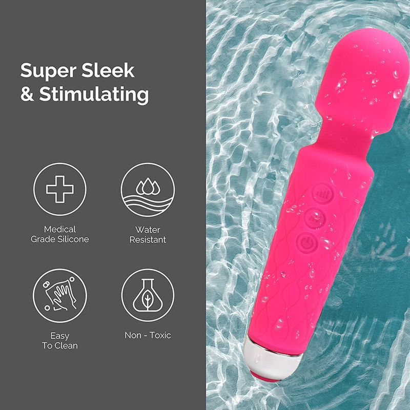 Wireless Magic Wand Massager Full Body Electric 20 Vibration Mode Waterproof NEW_voghion.com