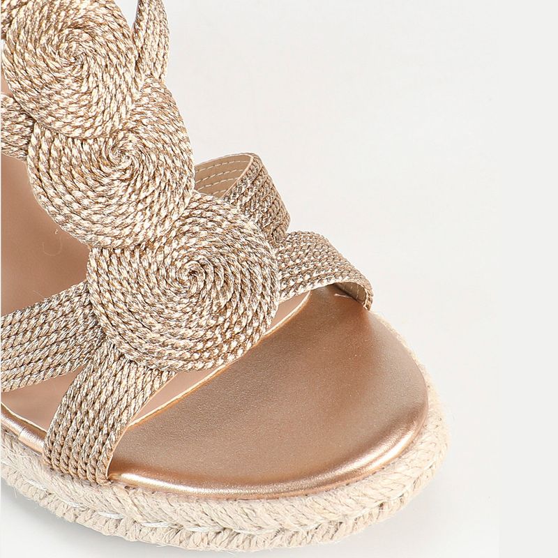 Bohemian sandalen met sleehak voor dames - handgemaakte zomerschoenen in Romeinse stijl van jutetouw (comfortabel platform en verstelbare bandjes)_voghion.com