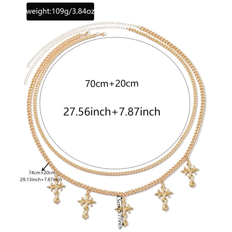 Catena per la vita con ciondolo a croce all'ingrosso, gioielli personalizzati europei e americani, design impilabile multistrato da donna, catena per il corpo sexy_voghion.com