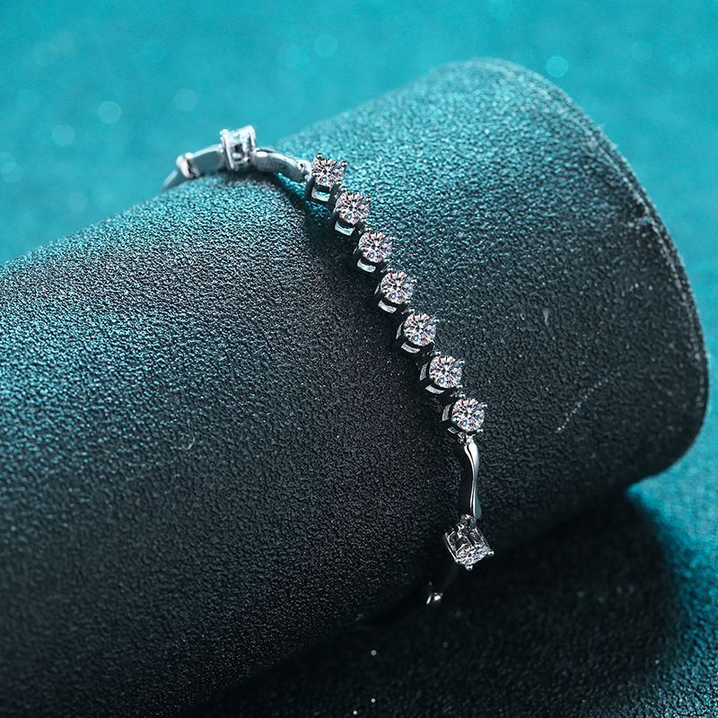 Bracciale in argento puro XDY con ossa e carne, Haifeng dritto e brezza fresca e limpida, pietra Mosang_voghion.com