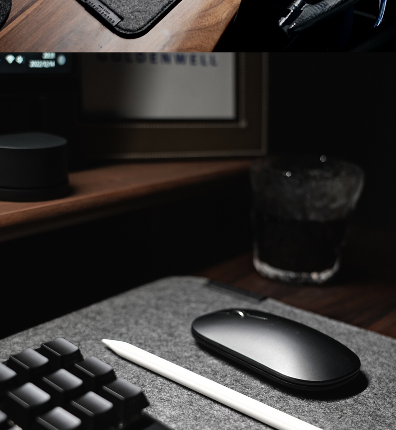 Gwang Felt Cork Black Gray Extra Large Mouse Pad_voghion.com
