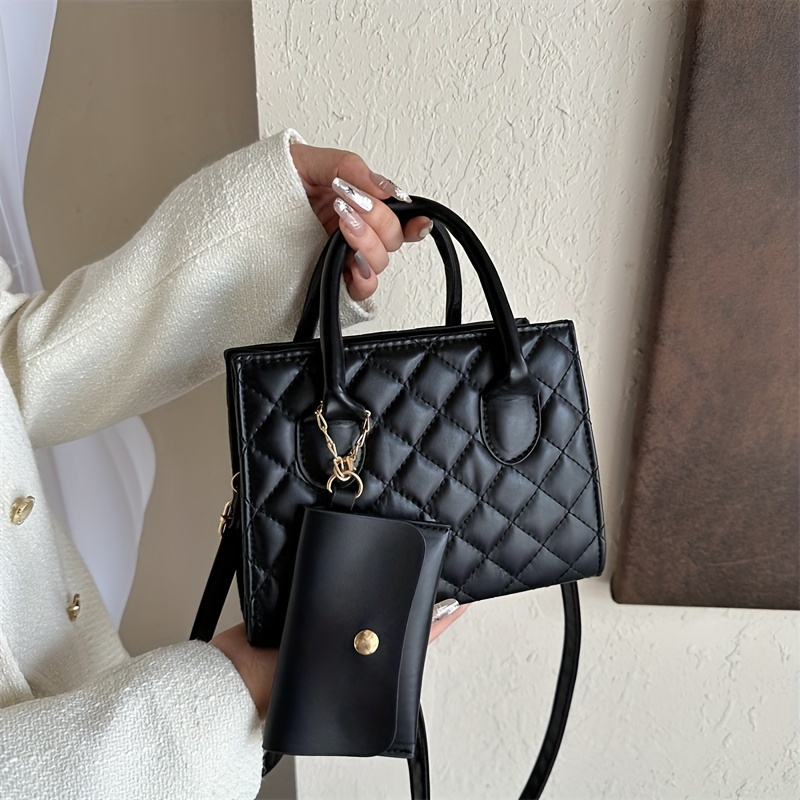Mini Fashion Quilted Tote, trendige Umhängetasche, lässige Damenhandtasche, Umhängetasche und Geldbörse_voghion.com