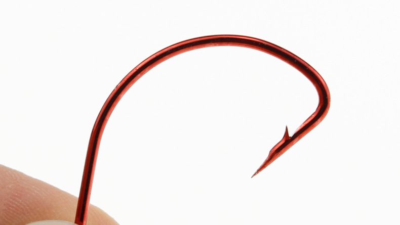 High-Carbon Steel Curved Shank For Fishing, Red Wide-Belly Fish Hook, Soft Lure Hook With Barbs, Fishing Gear_voghion.com