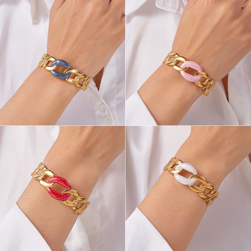 Neues Edelstahlarmband im kubanischen Kettendesign – Trendiges, vielseitiges und farbechtes Accessoire für Damen_voghion.com