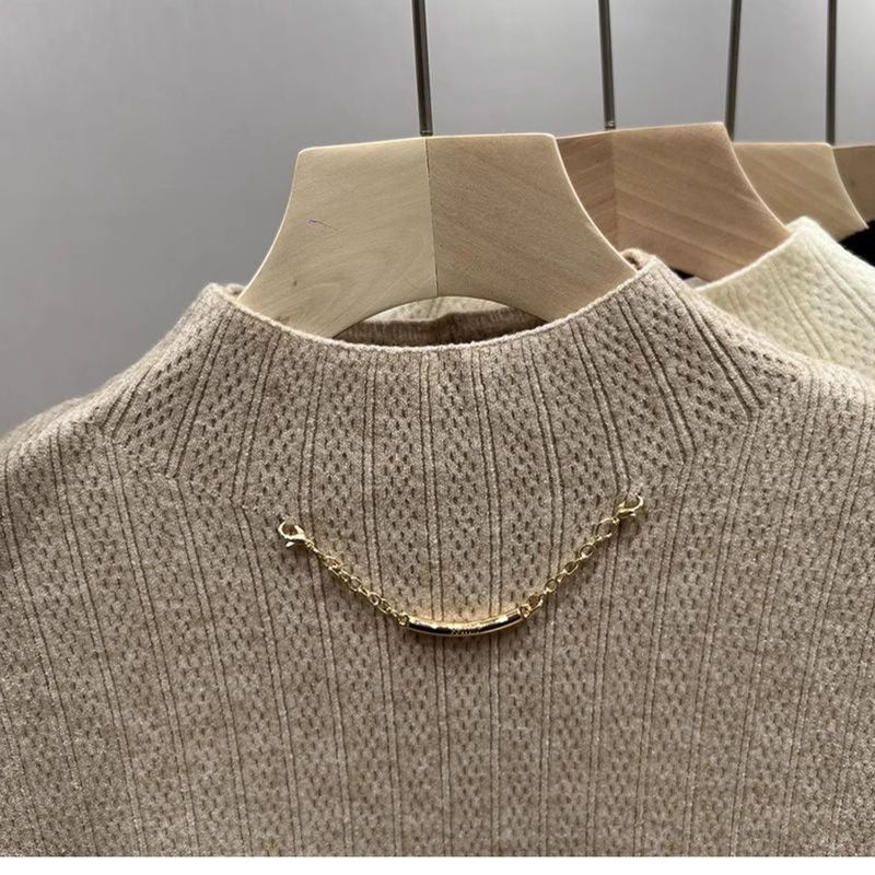 Semi-coltrui met thermische gebreide top – fleecegevoerde winterbasislaag (mix van viscose en polyester, één maat past de meeste)_voghion.com