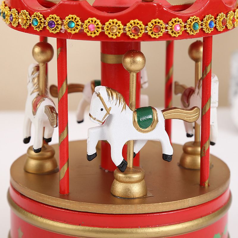 Christmas carousel music box creative birthday gift wind up music box children's Christmas decorations_voghion.com