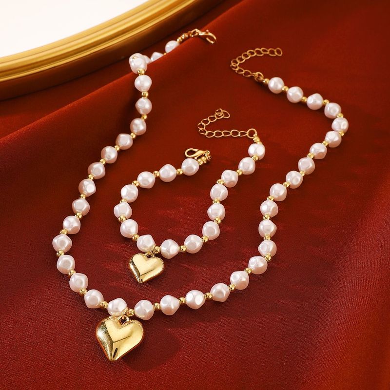 Collana con perline rotonde esagerate in stile punk europeo e americano, collana personalizzata a forma di amore rimovibile con nicchia temperamento_voghion.com