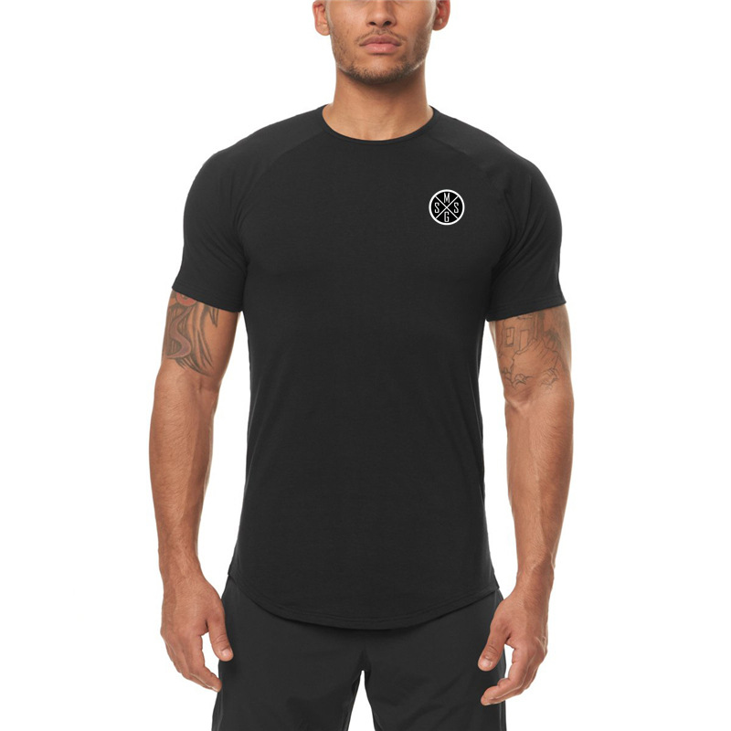 Men's sports tights basketball running top elastic T-shirt_voghion.com