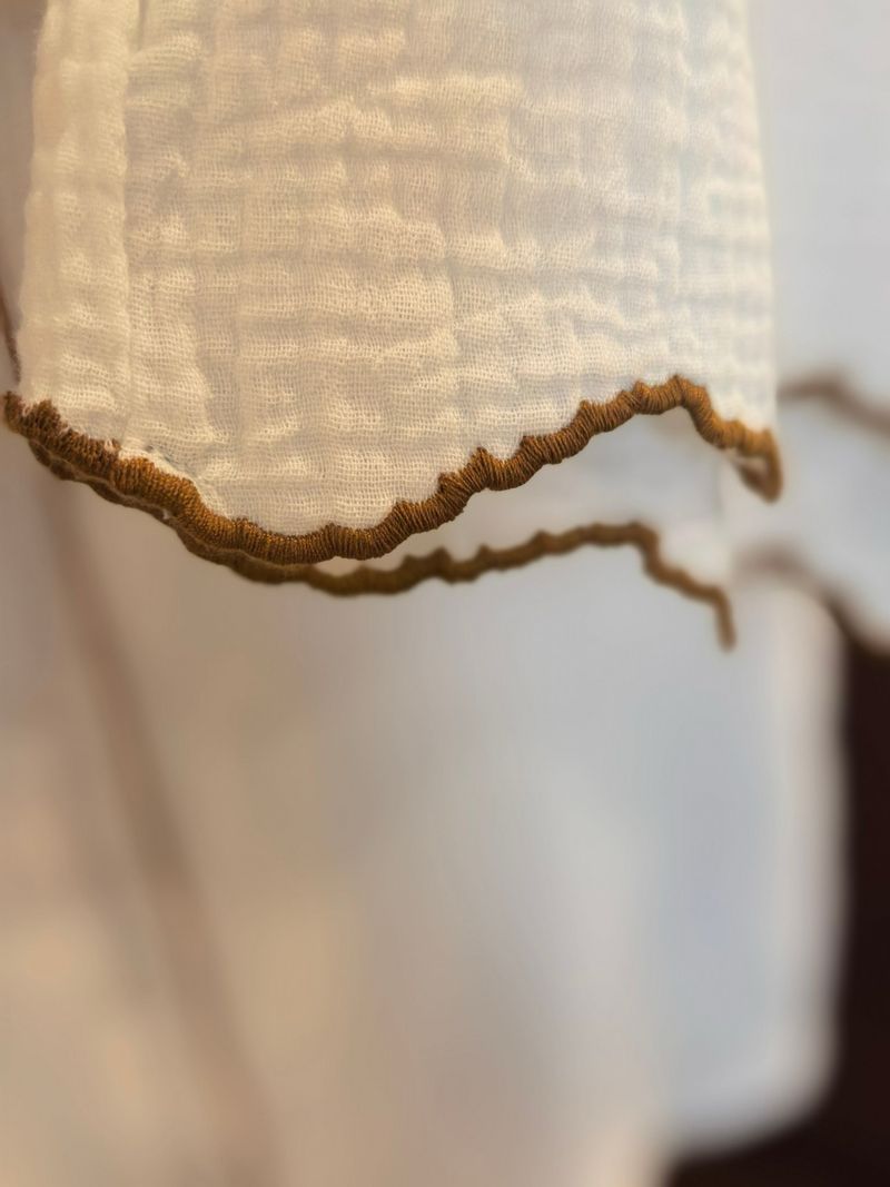 Women's Sleepwears New Style Organic Pure Cotton Double Layer Cotton Yarn Embroidery Lace Short Sleeved Pants Long Sleeved Pants Home Clothes Suit_voghion.com