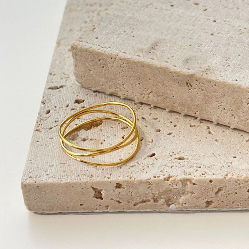 Damenschmuck Leichter Luxus Einfache Linien Titanstahlring Nischendesign Freundinnen Zeigefinger All Match Ring Trendy Schmuck_voghion.com