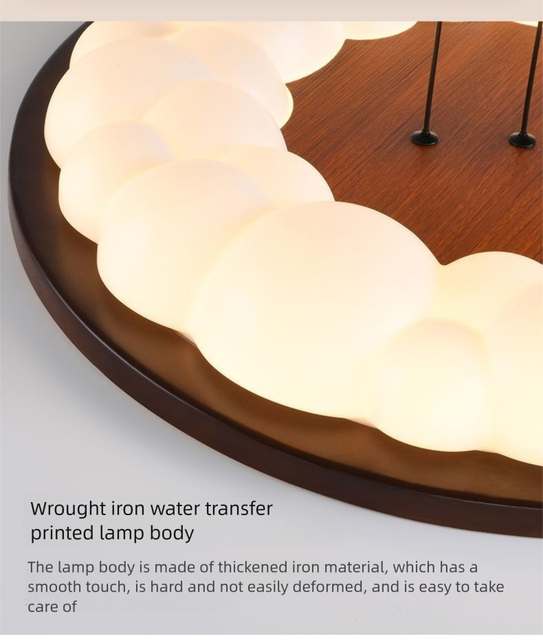 Lampada da soffitto in legno di noce, stile francese medio, color crema, creativa, per camera da letto principale e cameretta dei bambini_voghion.com