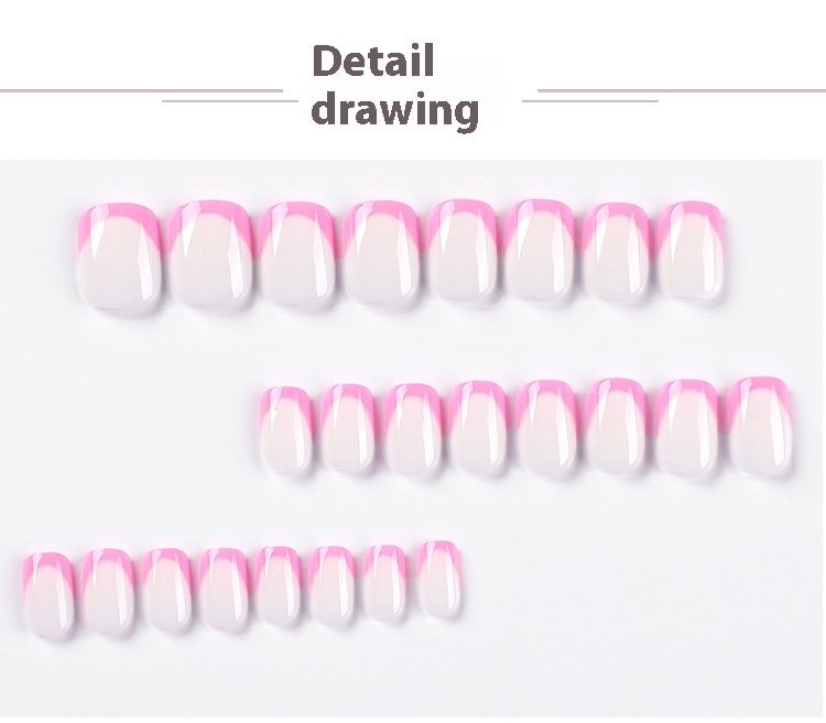 Panel de uñas de moda para usar en estilo corto Panel de uñas francés minimalista rosa_voghion.com