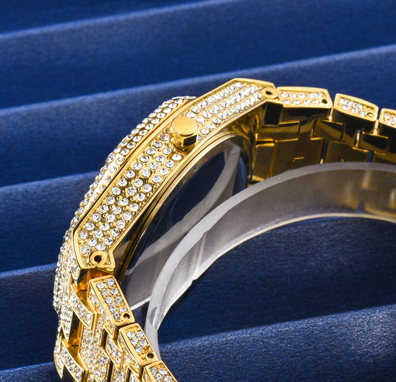 New light luxury hip-hop high-end full diamonds waterproof calendar men's watch_voghion.com