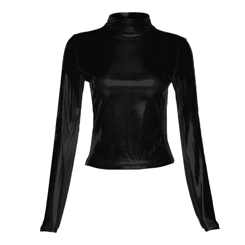 2025 Lente Dames Nieuwe Top Modieus Fel Goud Verguld Lange Mouwen Pullover Slim Fit T-shirt_voghion.com