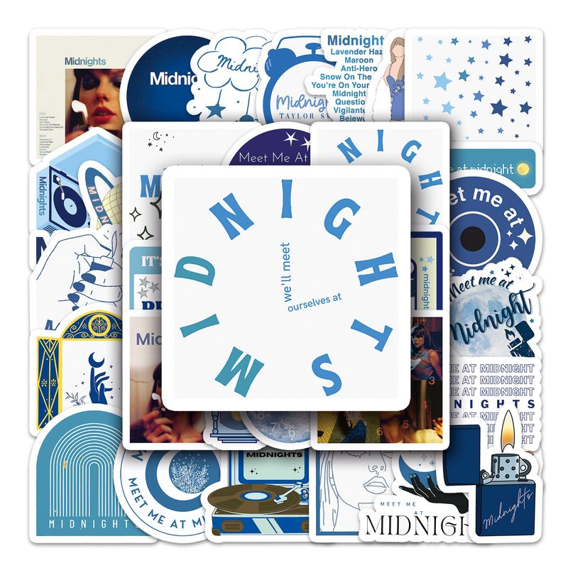 50 Taylor midnight trendy personality creative stickers waterproof graffiti stickers skateboard computer tablet decoration_voghion.com