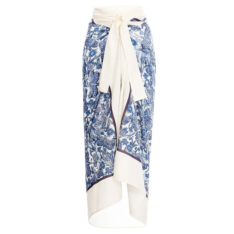 Women's bikini ruffled blue dragonfly print split swimsuit suit for women _voghion.com