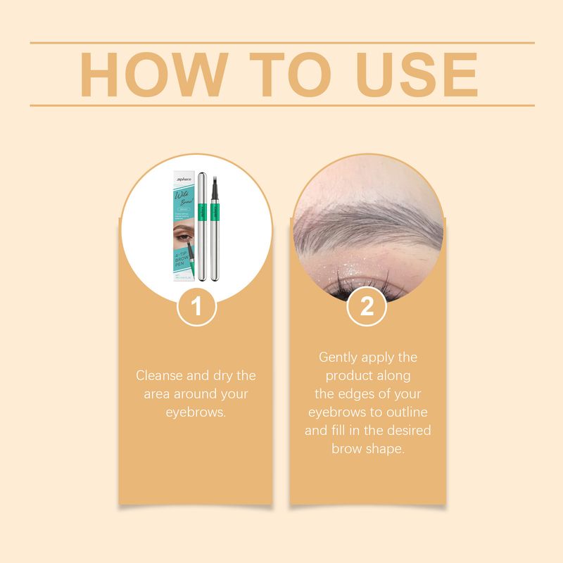 Zephoco Brown 3D Four-Prong Pencil Daily Modification Filling Eyebrow Shape Contour Natural Smooth Hair Flow_voghion.com