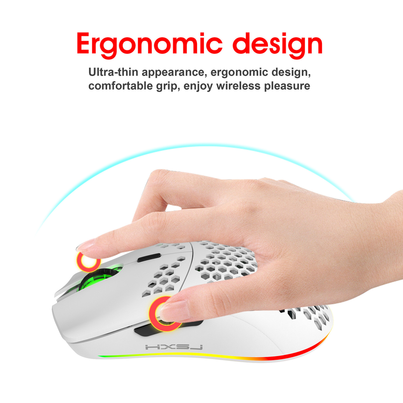 Lightweight Design Hole 2.4G Wireless Gaming Mouse 3600dpi Adjustable 125HZ Suitable For Desktop Laptops_voghion.com