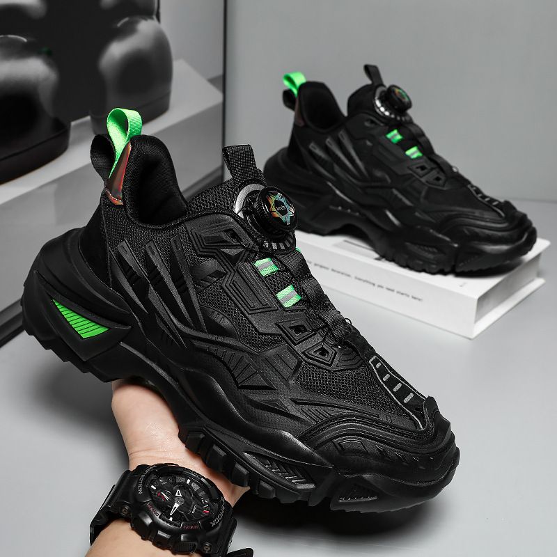 Men's with high aesthetic value, new casual versatile couple shoes, rotating button mecha combat boots, shock-absorbing_voghion.com