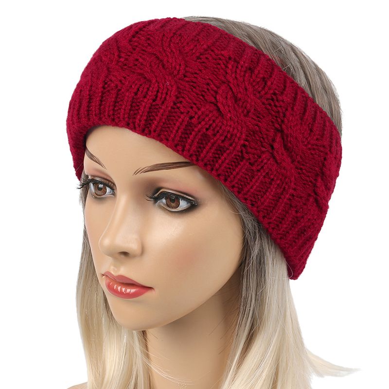 Bandeau en peluche tricoté en laine frite torsadée, couvre-chef élargi pour hommes et femmes, automne et hiver, chaud, sport, oreille_voghion.com