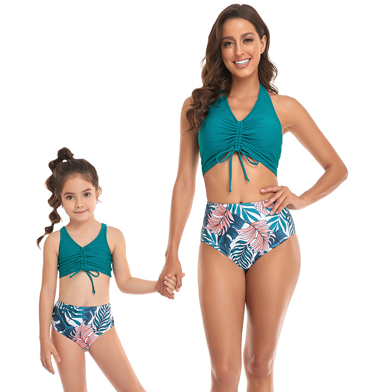 Maillot de bain fendu pour mère et enfant, Bikini familial_voghion.com